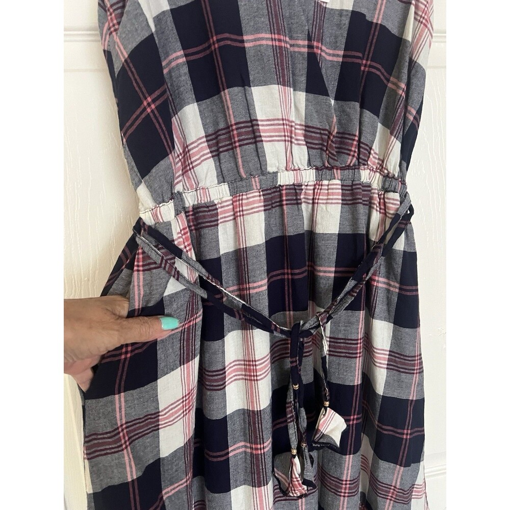 Anthropologie Isabella Sinclair Plaid Midi Dress NWT Sz M Ruffle Hem Cottagecore - Picture 8 of 10